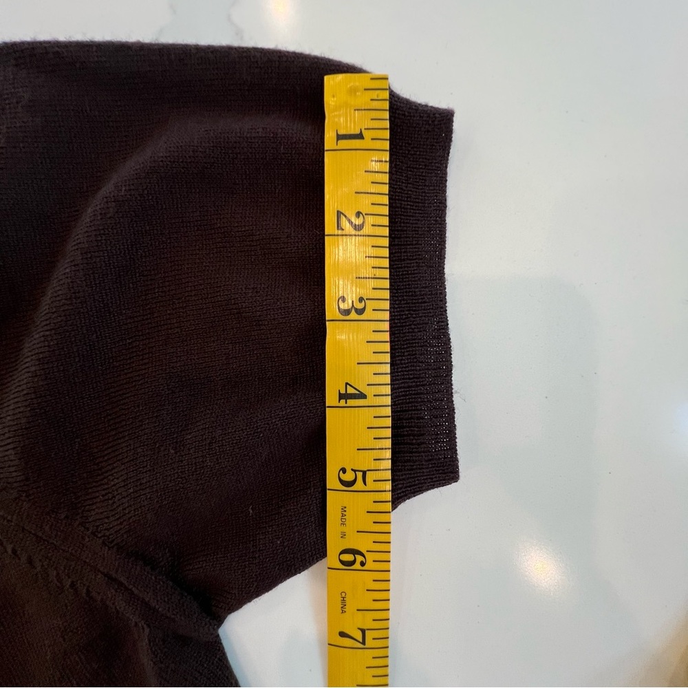 BROOKS BROTHERS 100% Wool Brown Short Sleeve Sweater, M - Picture 9 of 10